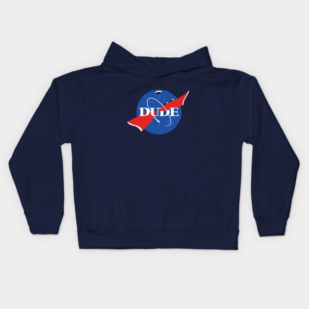 Dude space agency parody Kids Hoodie by ntesign